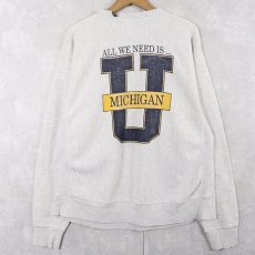 画像1: 90's REVERSE WEAVE TYPE "MICHIGAN" プリントスウェット (1)