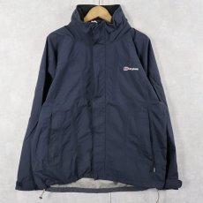 画像1: 2000's berghaus "AQUAFOIL"ロゴ刺繍 ナイロンマウンテンパーカー NAVY M (1)