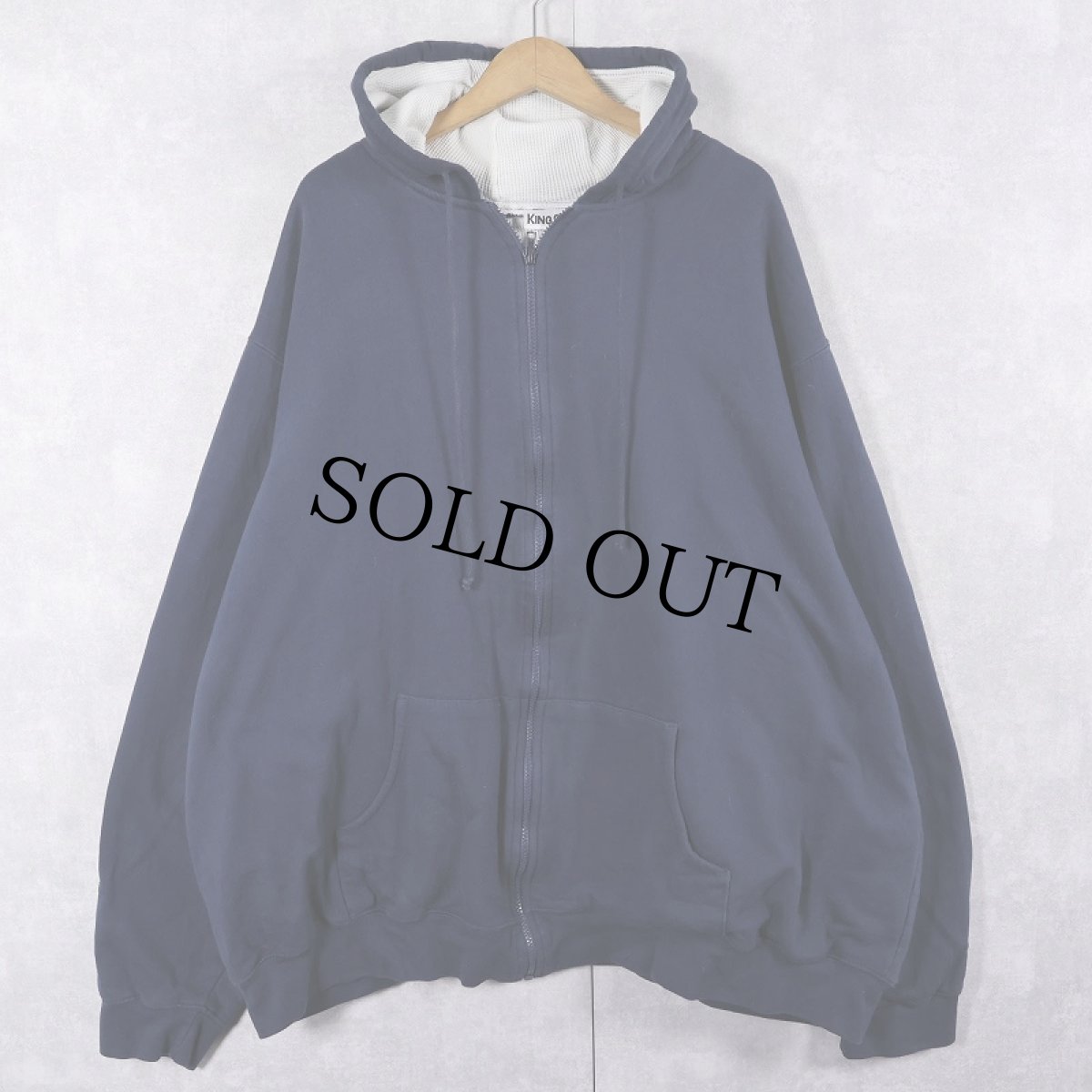 画像1: KINGSIZE 裏サーマル スウェットジップパーカー NAVY 4XL (1)