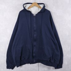 画像1: KINGSIZE 裏サーマル スウェットジップパーカー NAVY 4XL (1)