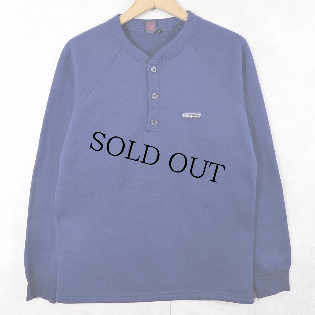 画像1: 80's Patagonia USA製 "capilene" デカタグ ヘンリーネック ラグランフリースロンT NAVY M (1)