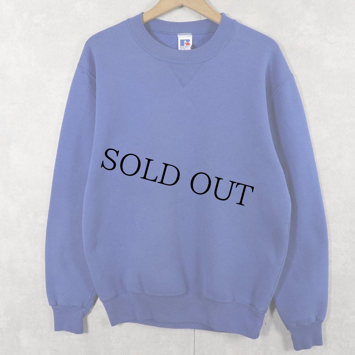 画像1: 90's RUSSELL ATHLETIC USA製 前V 無地スウェット M (1)