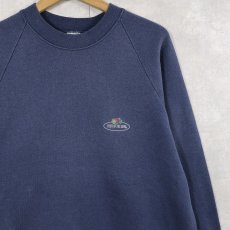 画像1: FRUIT OF THE LOOM ロゴプリントラグランスウェット NAVY L (1)
