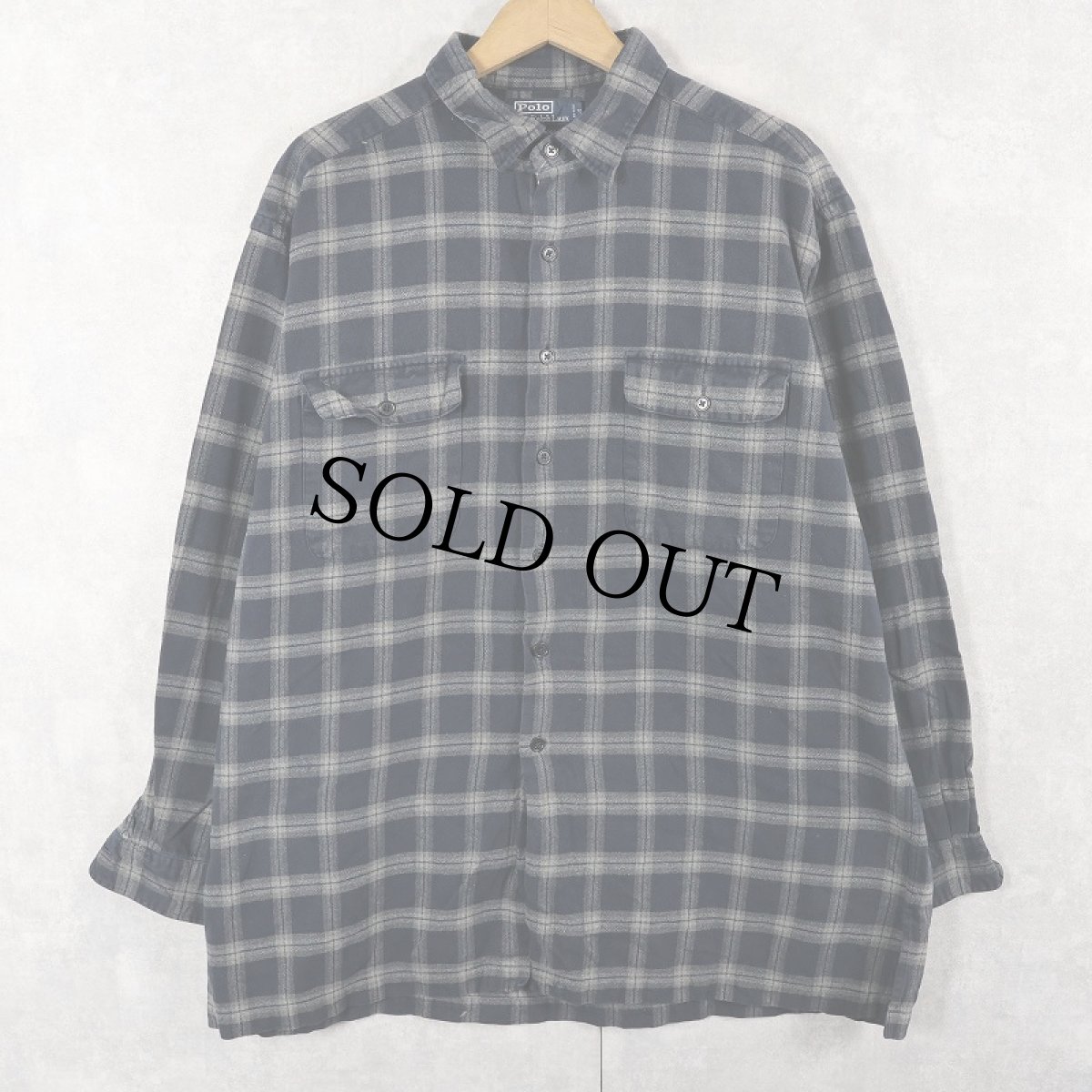 画像1: POLO Ralph Lauren "BENFORD" チェック柄 ヘビーネルシャツ XL (1)