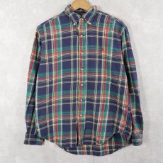 画像1: Ralph Lauren "CLASSIC FIT" チェック柄 コットンボタンダウンシャツ M (1)