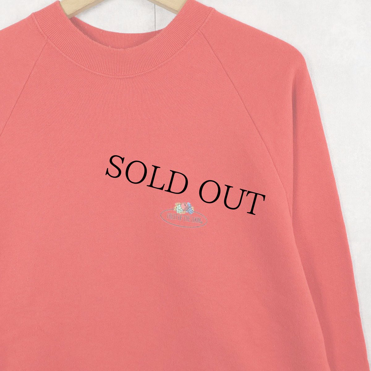 画像1: FRUIT OF THE LOOM ロゴプリントラグランスウェット L (1)