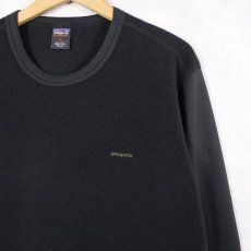 画像1: 2000's Patagonia USA製 "CAPILENE" 切り替えデザイン フリースロンT BLACK L (1)
