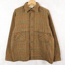画像1: 80's Woolrich グレンチェック柄 ウールシャツ L (1)