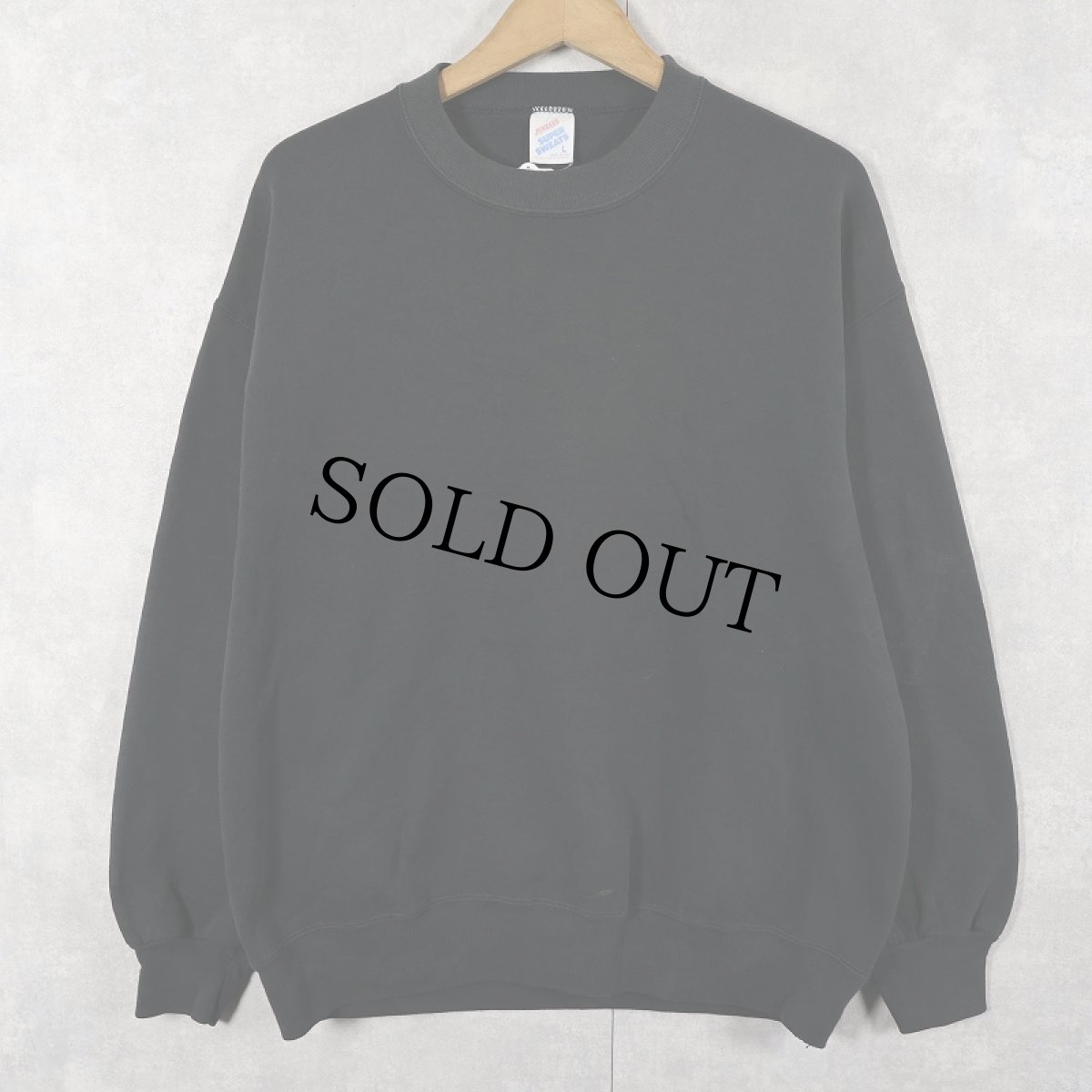 画像1: 80's JERZEES USA製 無地スウェット BLACK L (1)