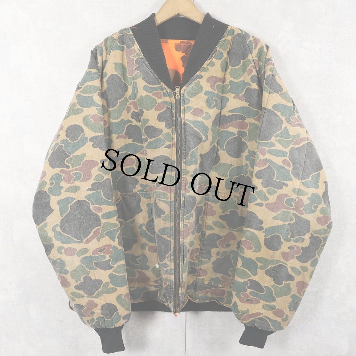 画像1: 80's American Field USA製 ダックハンターカモ柄 リバーシブルジップジャケット XL (1)