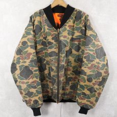 画像1: 80's American Field USA製 ダックハンターカモ柄 リバーシブルジップジャケット XL (1)