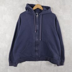 画像1: 無地スウェットジップパーカー NAVY (1)
