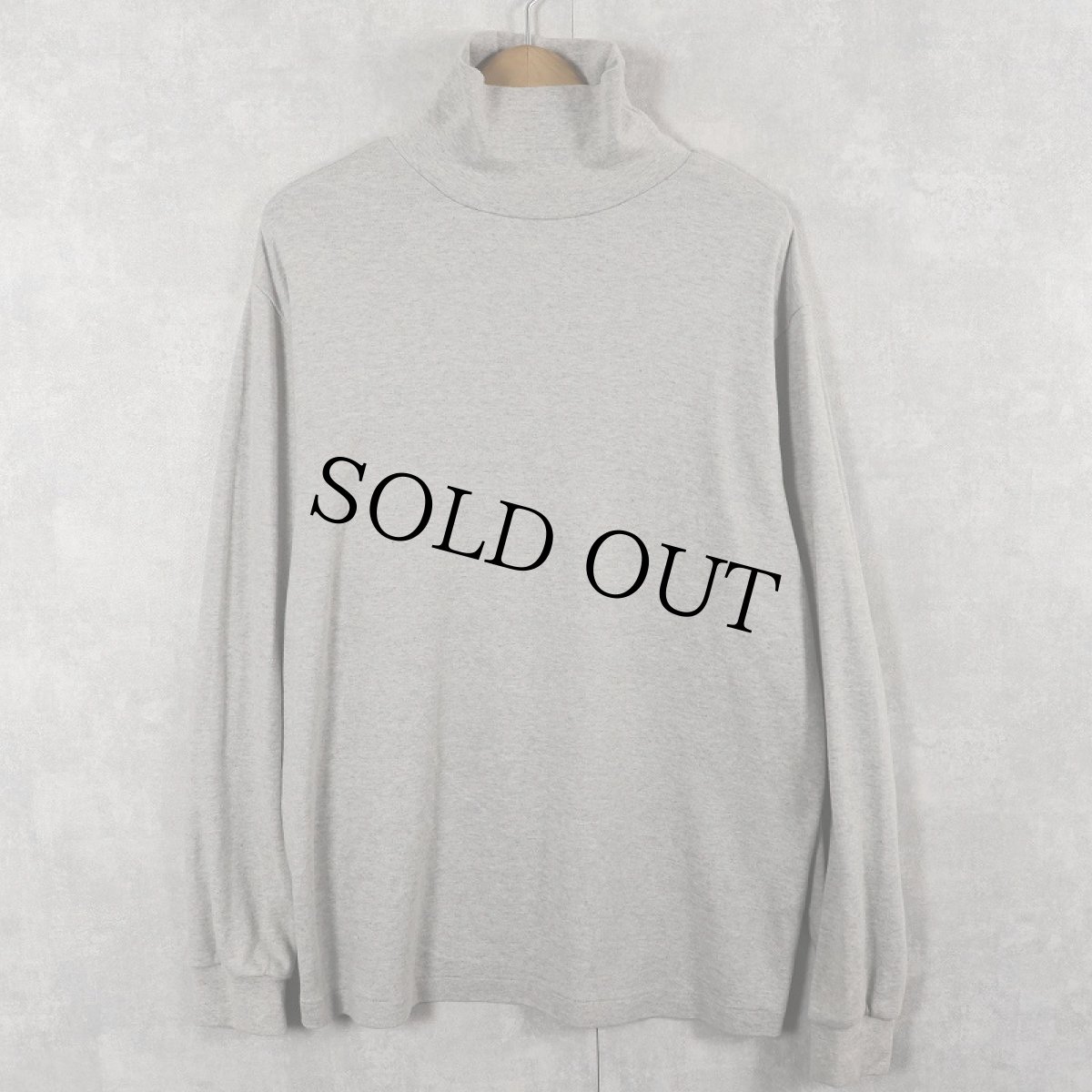 画像1: 80〜90's Eddie Bauer USA製 無地タートルネックロンT L (1)