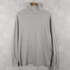 画像1: 80〜90's Eddie Bauer USA製 無地タートルネックロンT L (1)