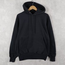 画像1: Champion PREMIUM REVERSE WEAVE 目無し スウェットフーディー BLACK S (1)