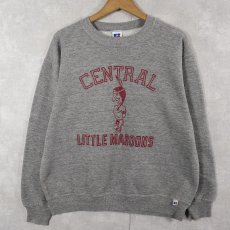 画像1: 90's RUSSELL ATHLETIC USA製 前V "CENTRAL LITTLE MAROONS" プリントスウェット L (1)