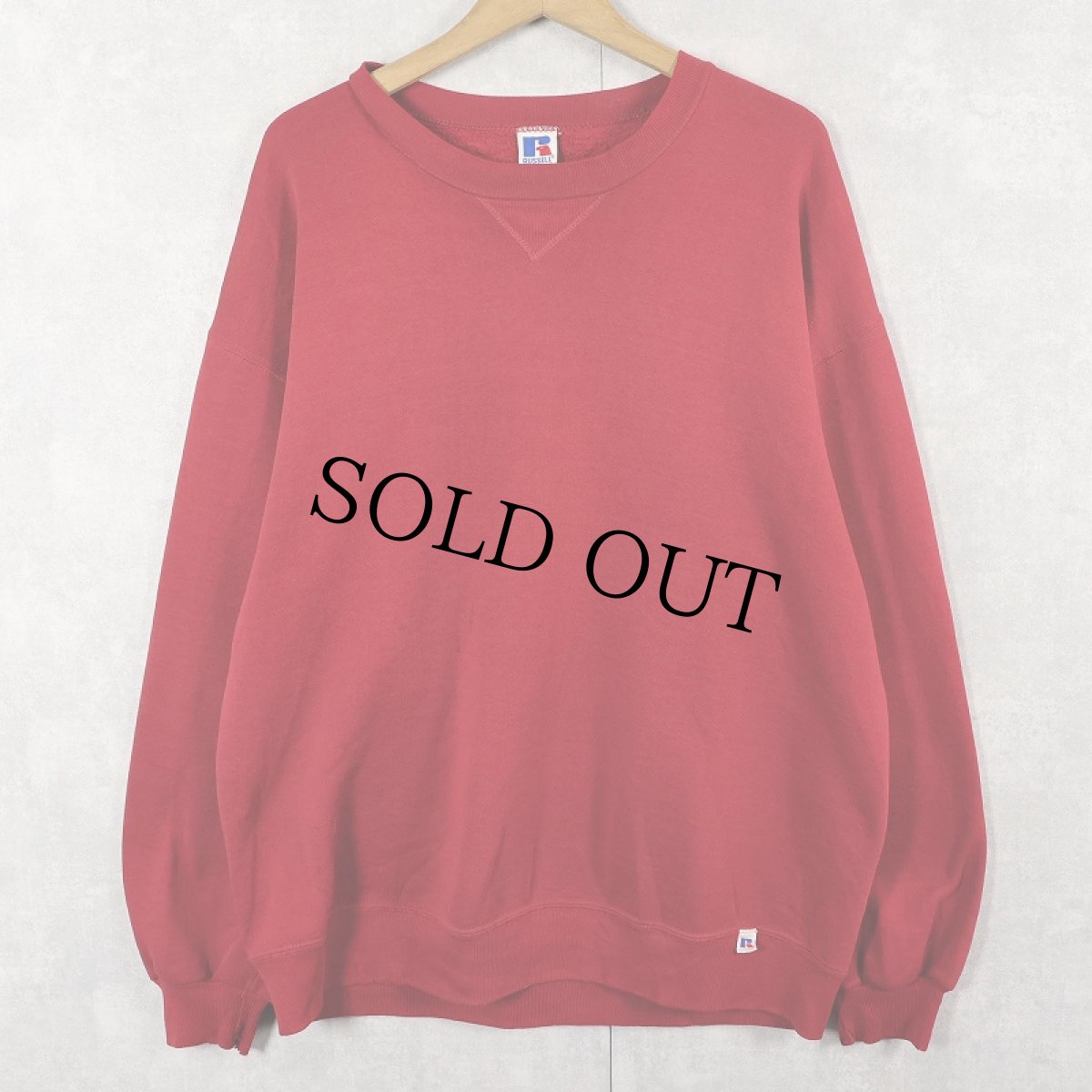 画像1: 90's RUSSELL ATHLETIC USA製 前V 無地スウェット XL (1)