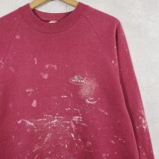 画像1: FRUIT OF THE LOOM ペンキペイント ロゴプリントラグランスウェット L (1)