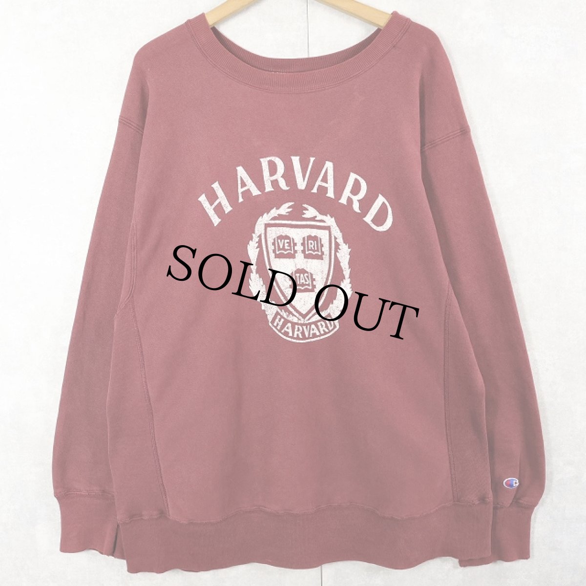画像1: 80's Champion REVERSE WEAVE トリコタグ USA製 "HARVARD" プリントスウェット XL (1)