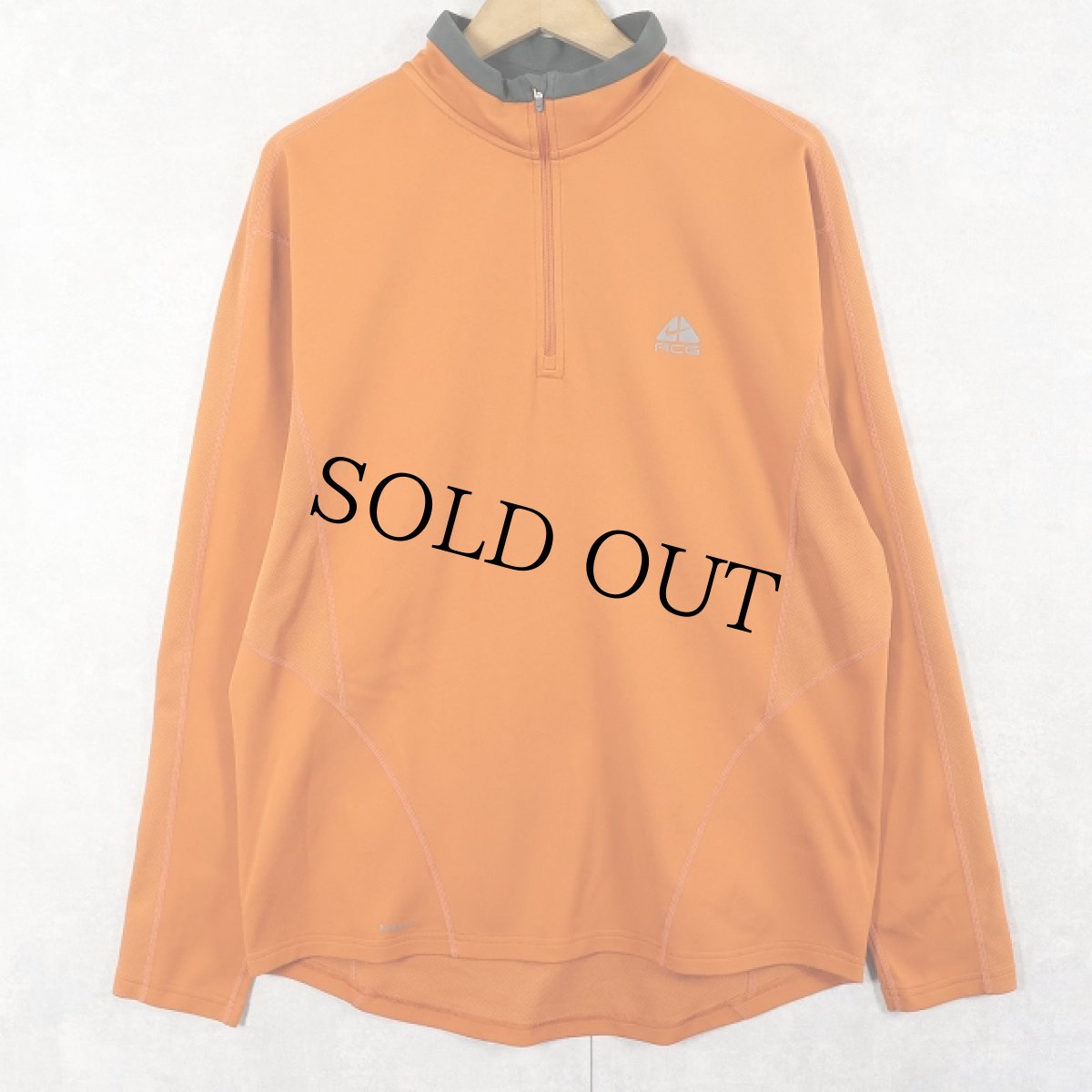 画像1: NIKE ACG ロゴプリント ハーフジップポリエステルプルオーバー L (1)