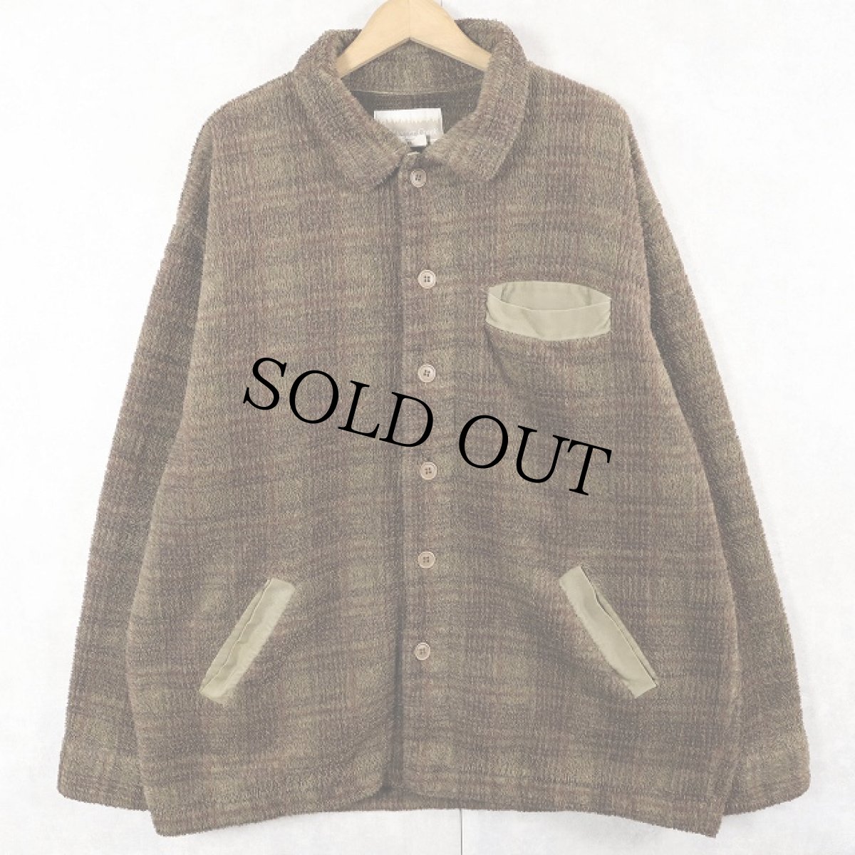 画像1: 90's〜 Coldwater Creek USA製 チェック柄 パイルフリースシャツジャケット XL (1)