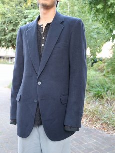 画像1: 80's〜 カシミアテーラードジャケット NAVY (1)