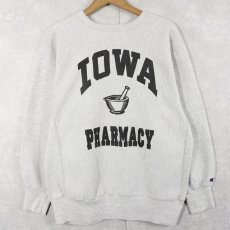 画像1: 90’s Champion REVERSE WEAVE USA製 "IOWA PHARMACY" プリントスウェット L (1)
