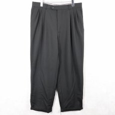 画像2: 90's PAUL DIONE 3タック ウールギャバジンスラックス BLACK W35 (2)