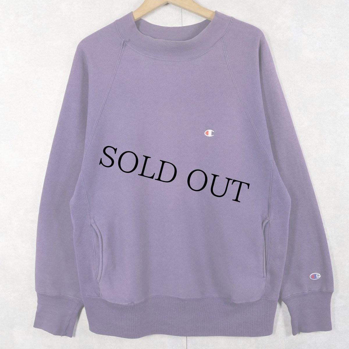 画像1: 90's Champion REVERSE WEAVE USA製 モックネック ラグランスウェット L (1)