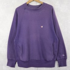 画像1: 90's Champion REVERSE WEAVE USA製 モックネック ラグランスウェット L (1)