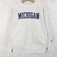画像1: 90’s Champion REVERSE WEAVE "MICHIGAN" プリントスウェット M (1)