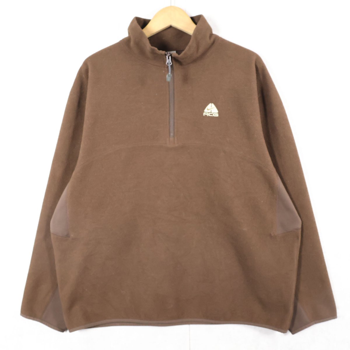 画像1: NIKE ACG "FIT THERMA" ロゴ刺繍 ハーフジップ フリースプルオーバージャケット L (1)