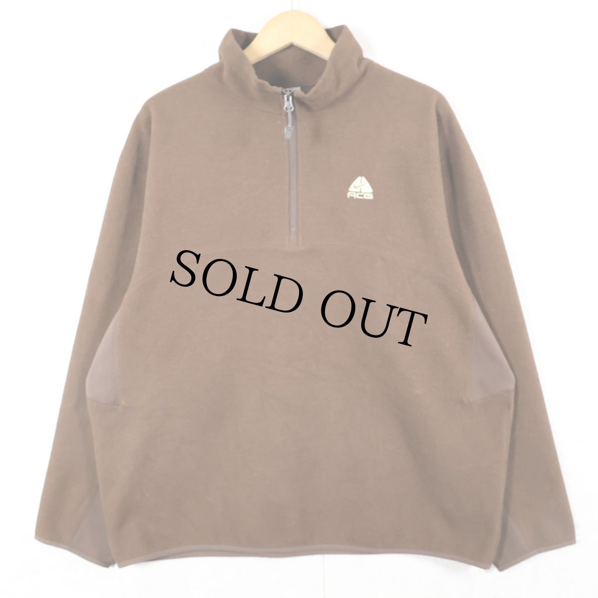 画像1: NIKE ACG "FIT THERMA" ロゴ刺繍 ハーフジップ フリースプルオーバージャケット L (1)