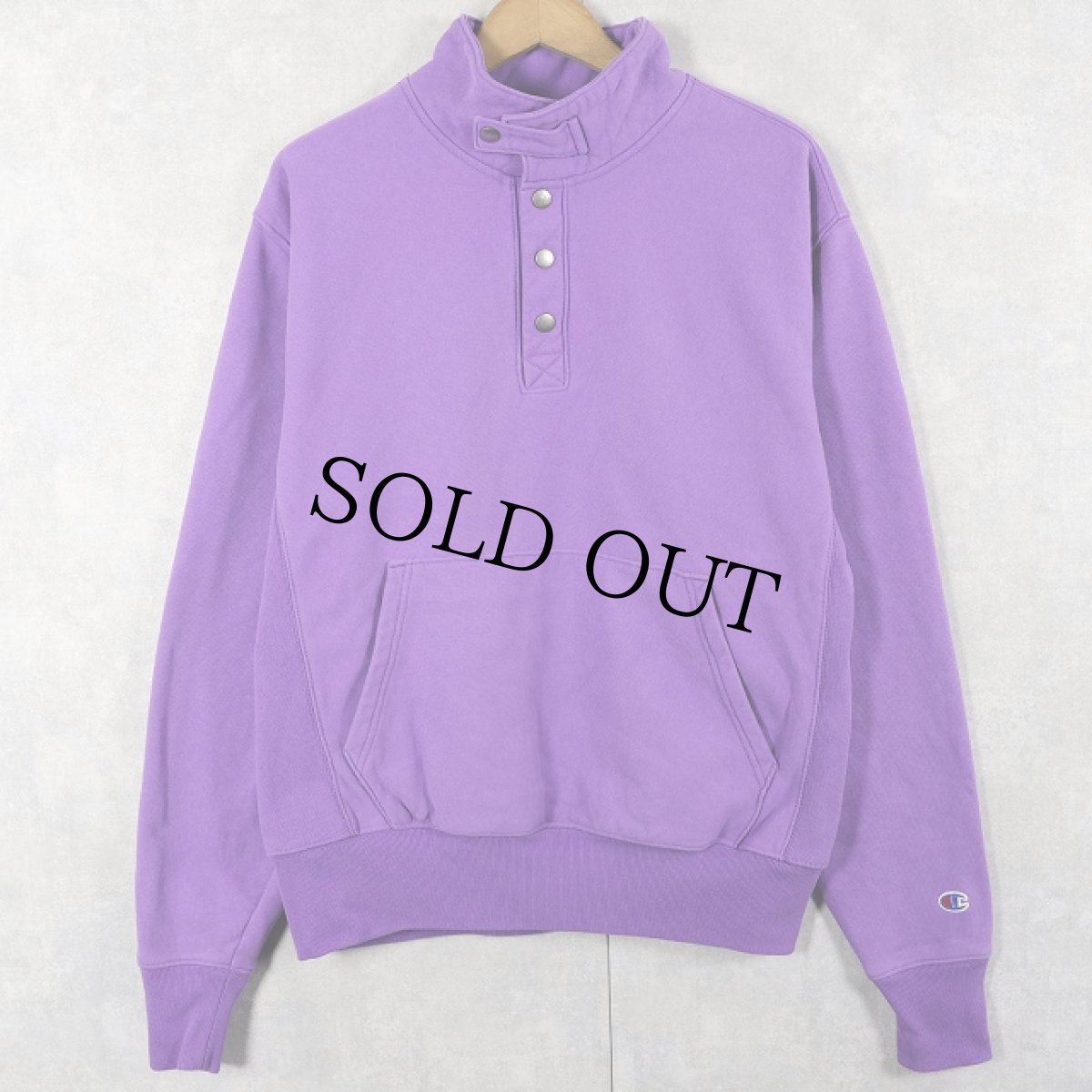 画像1: Champion REVERSE WEAVE 目無し ハーフスナップスウェット M (1)