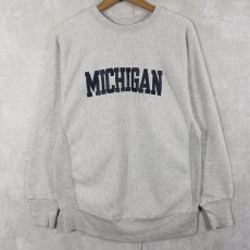 画像1: 80’s Champion REVERSE WEAVE USA製 トリコタグ "MICHIGAN" プリントスウェット L (1)