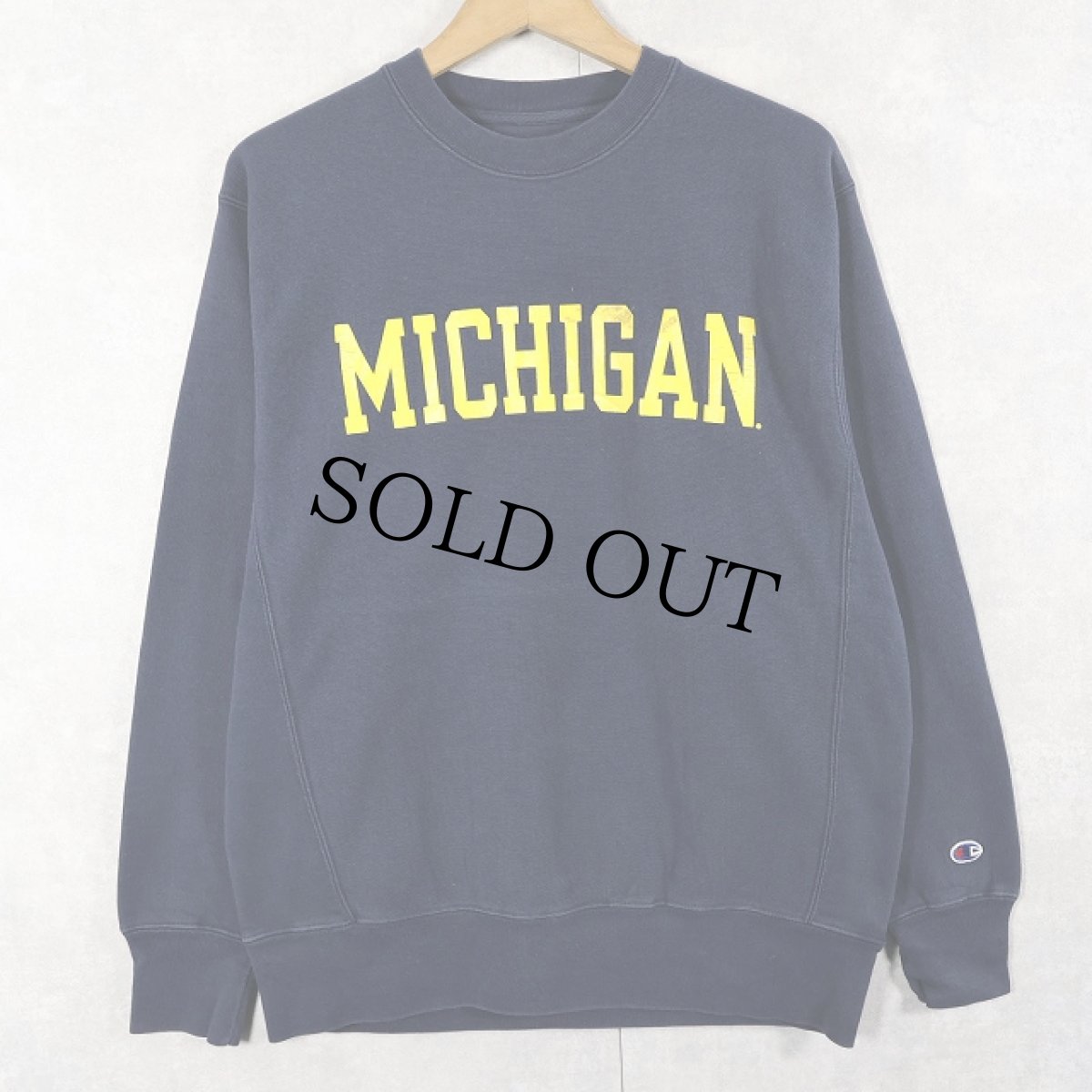 画像1: Champion ORIGINAL REVERSE WEAVE "MICHIGAN" プリントスウェット NAVY S (1)
