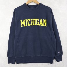 画像1: Champion ORIGINAL REVERSE WEAVE "MICHIGAN" プリントスウェット NAVY S (1)