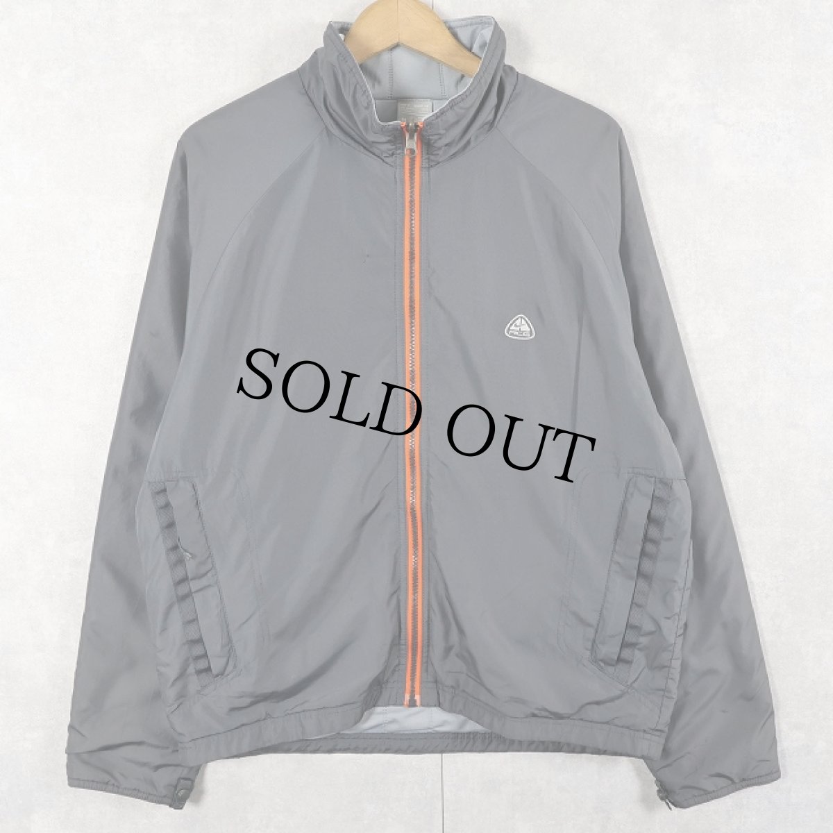 画像1: 2000's NIKE ACG ロゴ刺繍 ナイロンジャケット GRAY M (1)