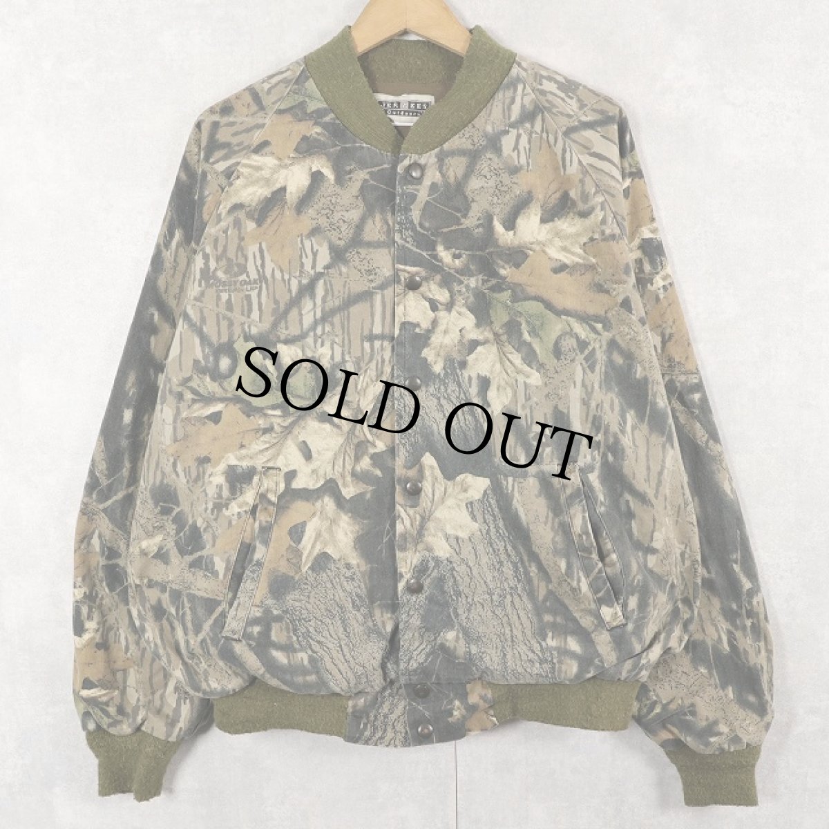 画像1: 90's〜 JERZEES リアルツリーカモ柄 コットンポリジャケット L (1)