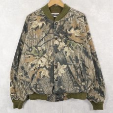 画像1: 90's〜 JERZEES リアルツリーカモ柄 コットンポリジャケット L (1)
