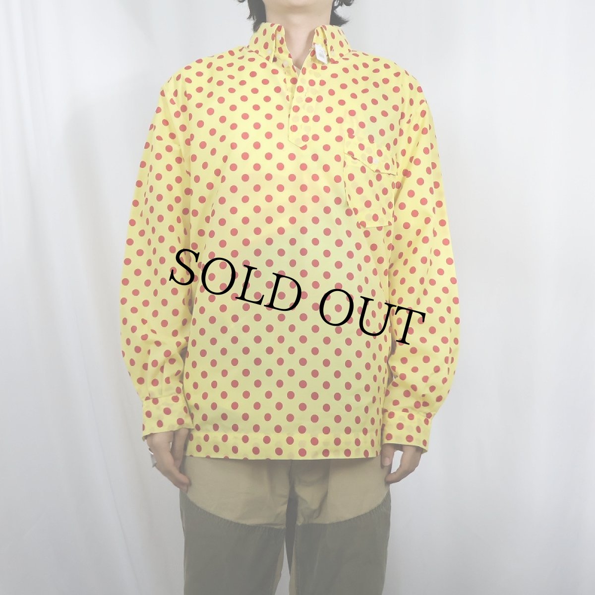 画像2: 70's SASKA PARROTT SKI Co. ドット柄 ナイロンプルオーバーシャツ M (2)