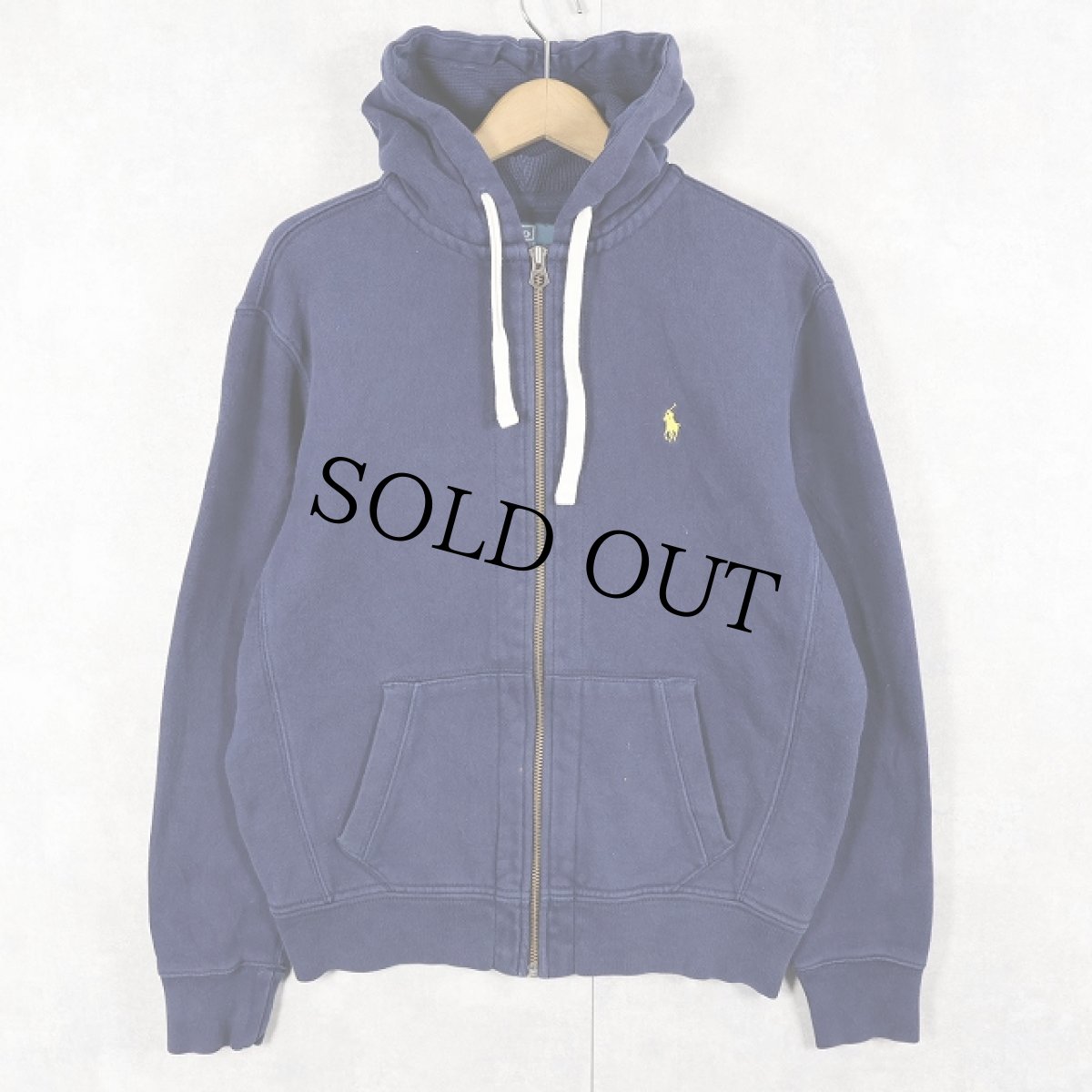 画像1: POLO Ralph Lauren REVERSE WEAVE TYPE ロゴ刺繍 裏サーマル スウェットジップパーカー NAVY M (1)