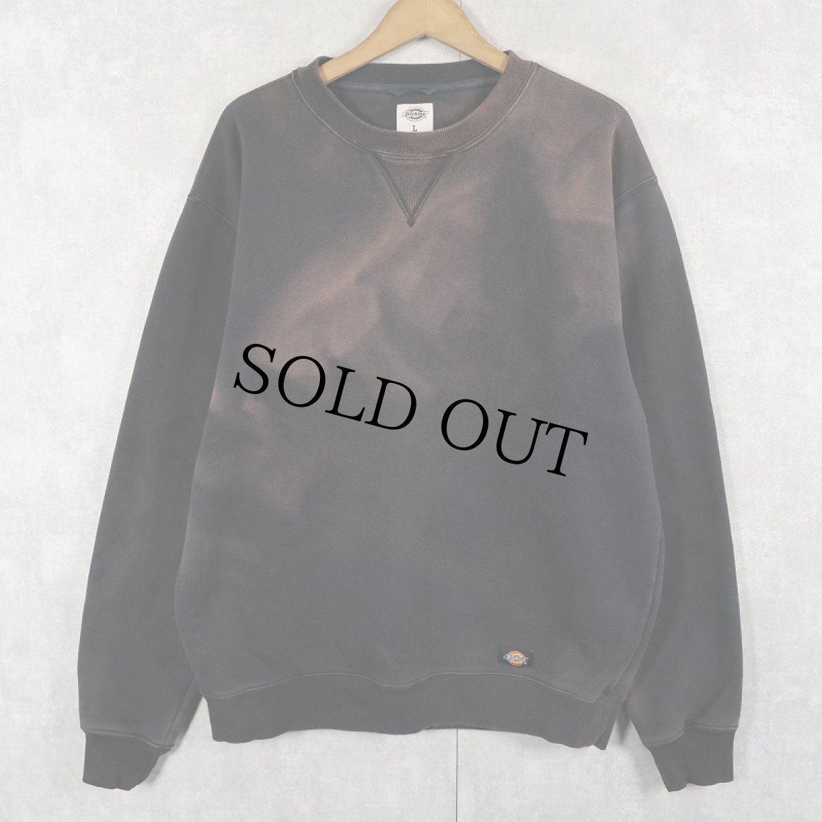 画像1: Dickies 前V 無地スウェット L (1)