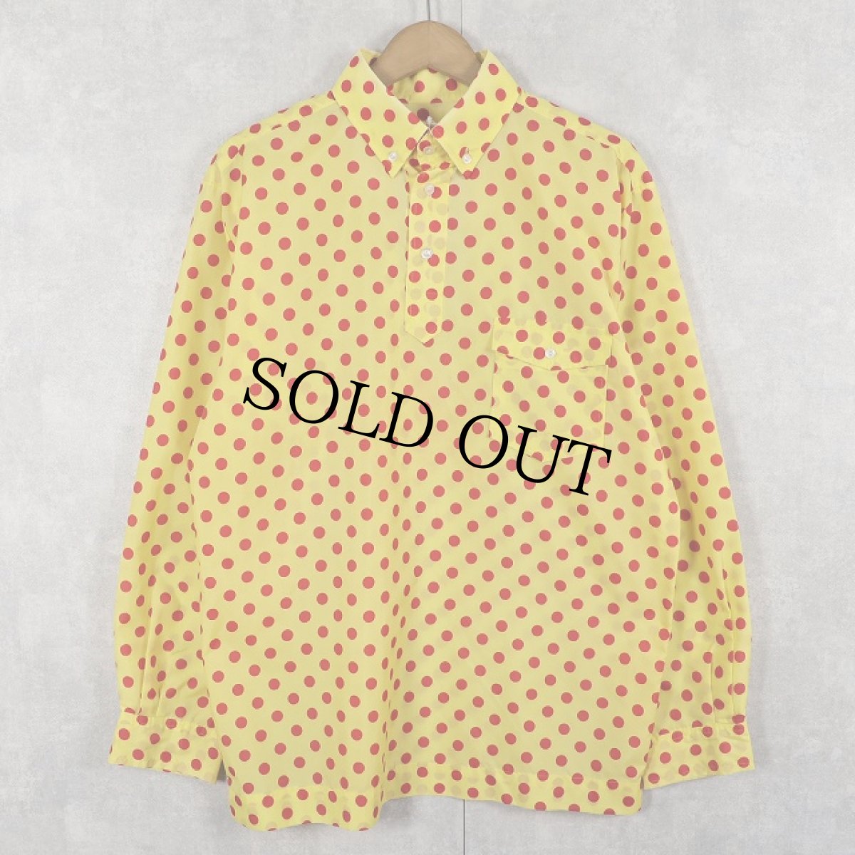 画像1: 70's SASKA PARROTT SKI Co. ドット柄 ナイロンプルオーバーシャツ M (1)