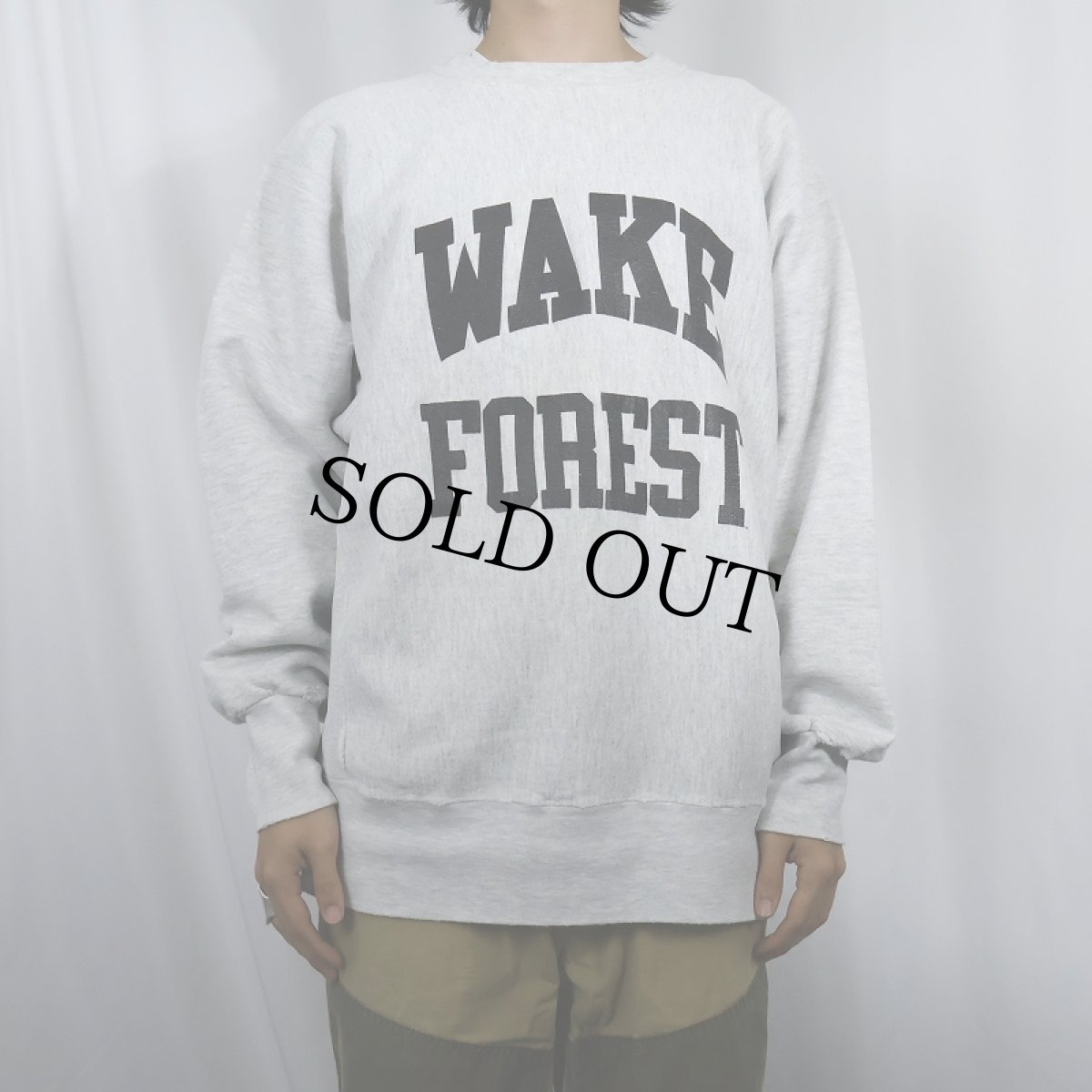 画像2: 90's RUGGED SWEATS REVERSE WEAVE TYPE USA製 "WAKE FOREST" プリントスウェット (2)
