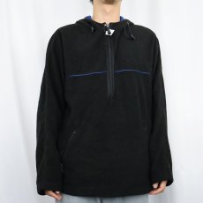 画像2: GAP ハーフジップ フリースパーカー BLACK M (2)