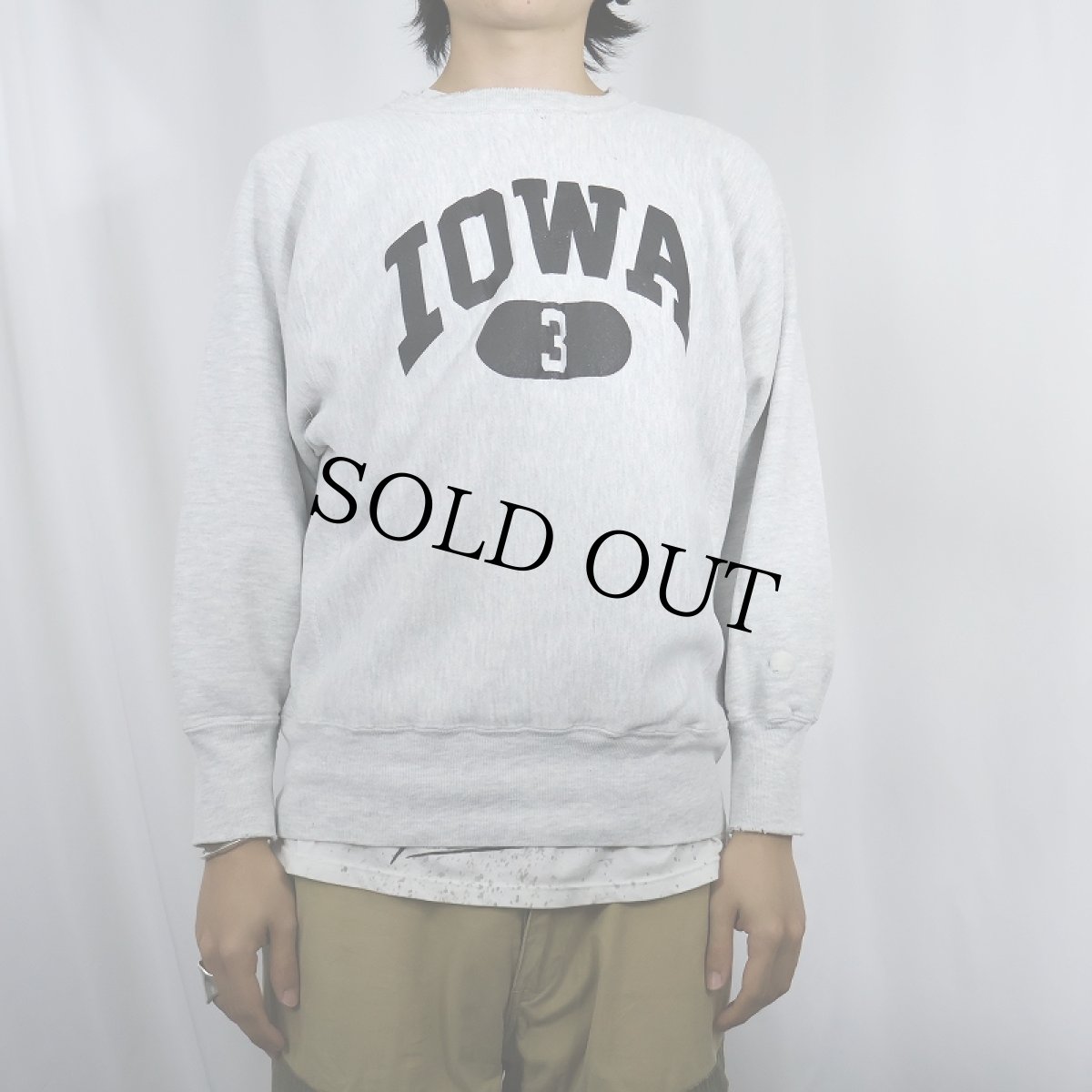 画像2: 90's Champion REVERSE WEAVE USA製 "IOWA 3" プリントスウェット M (2)