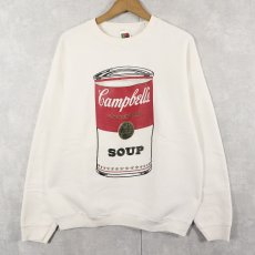 画像1: 90's〜 Campbell's "SOUP" プリントスウェット L (1)