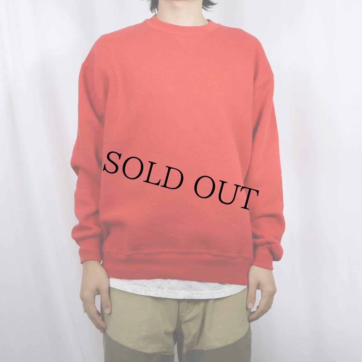 画像2: 90's RUSSELL ATHLETIC USA製 前V 無地スウェット XL (2)