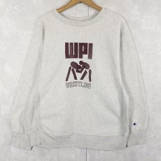 画像1: 80's Champion REVERSE WEAVE トリコタグ USA製 "WPI WRESTLING" プリントスウェット XL (1)